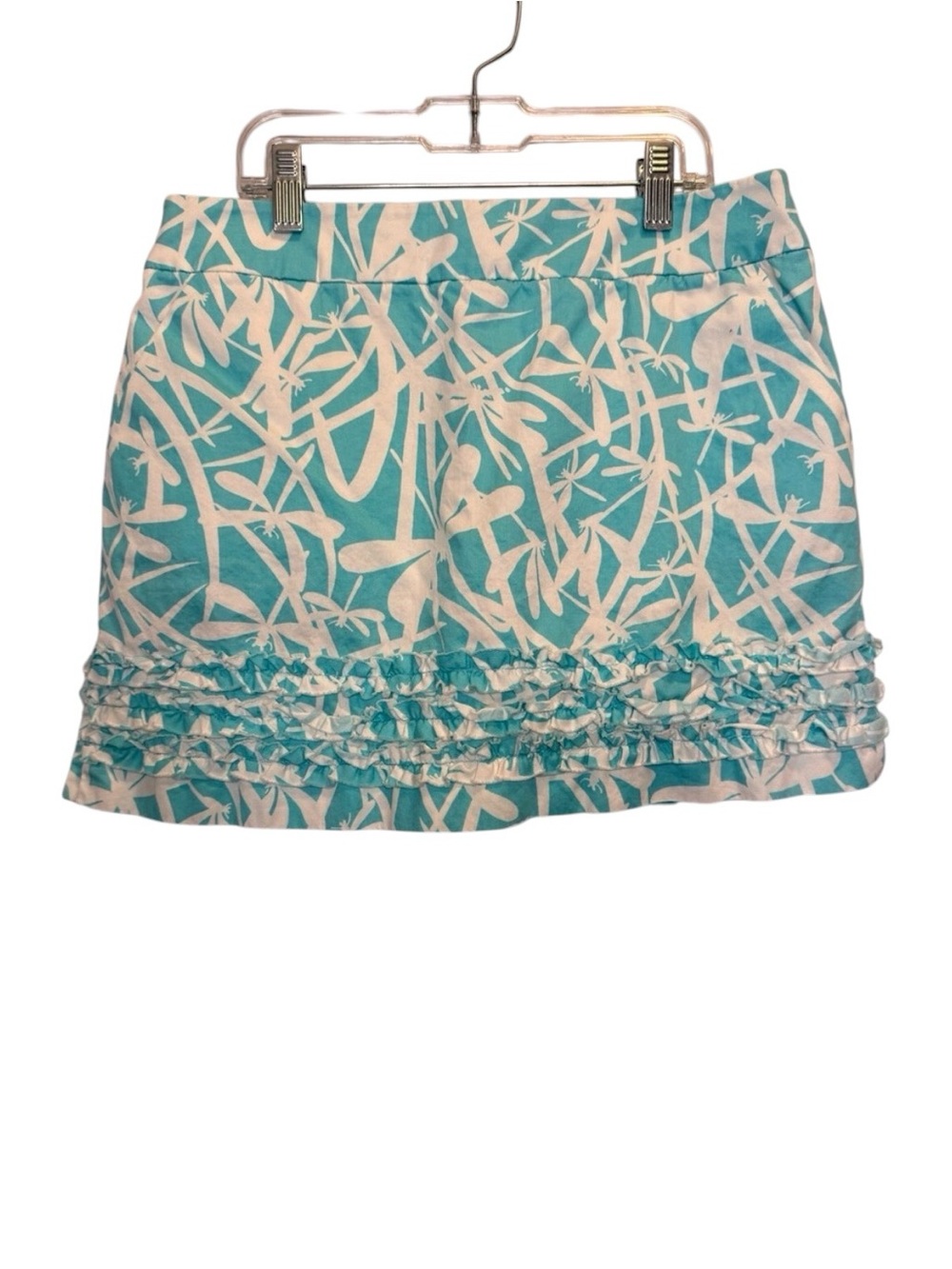 Lilly Pulitzer Marigold Ruffle Skort Light My Fire Shorely Blue Size 2 Preppy